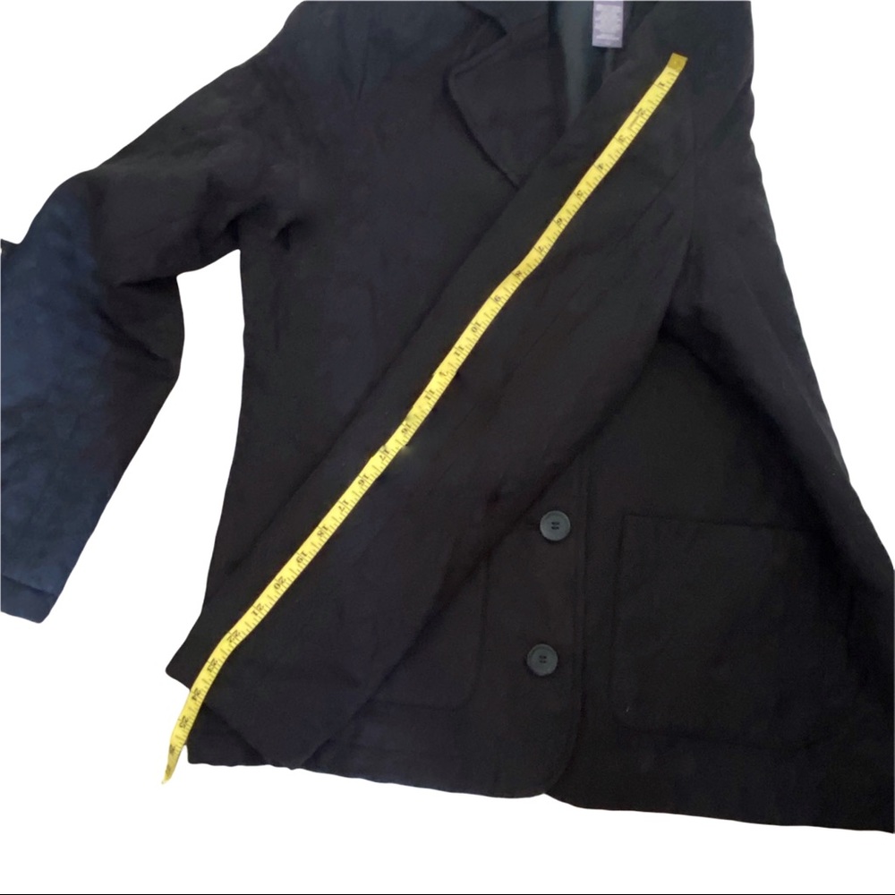 Laura Scott Quilted Button Down Jacket Black Blaz… - image 8